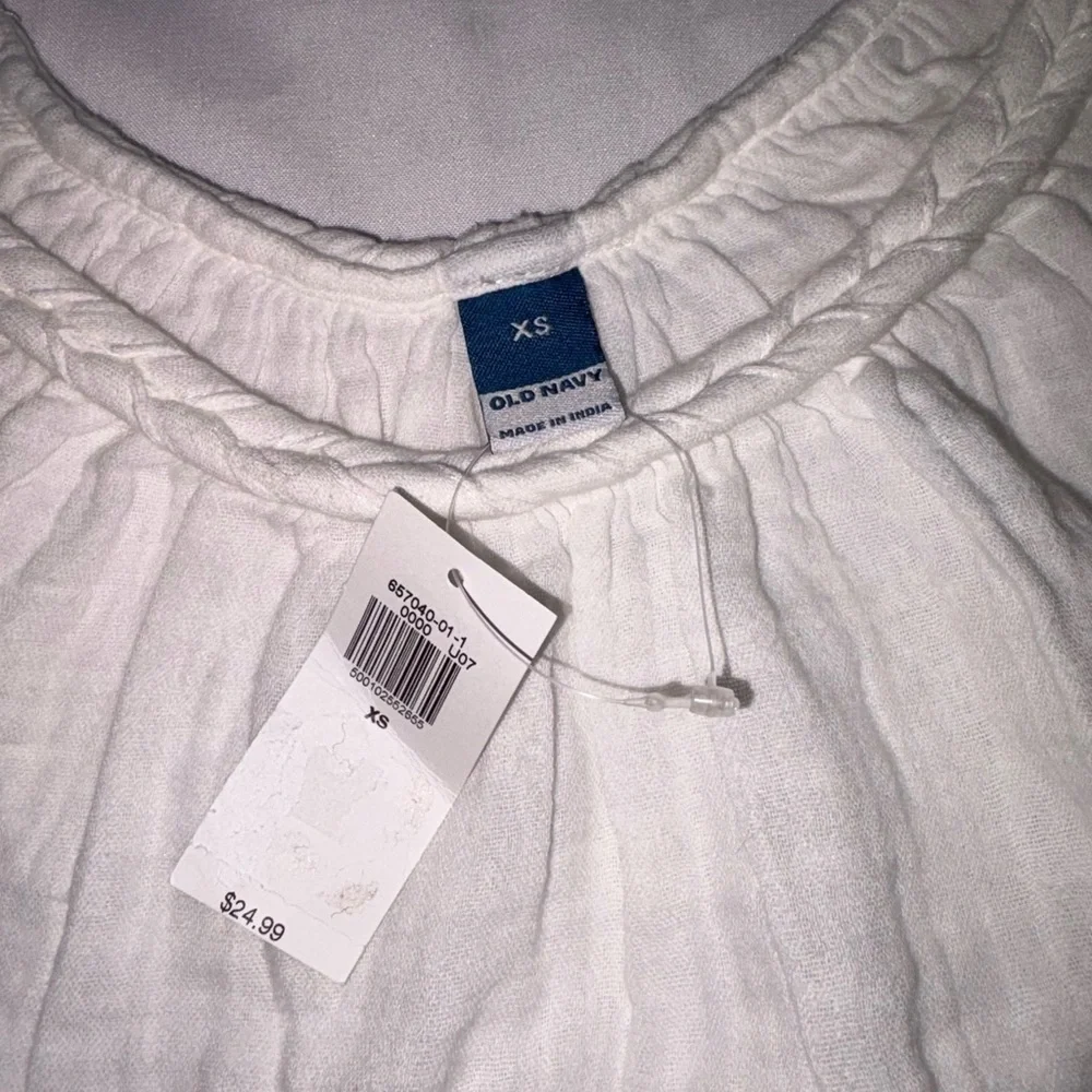 Old Navy NWT Size XS White 100% Cotton Coquette Braided Strap Crop Top - Picture 5 of 8
